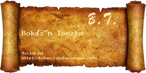 Bokán Toszka névjegykártya